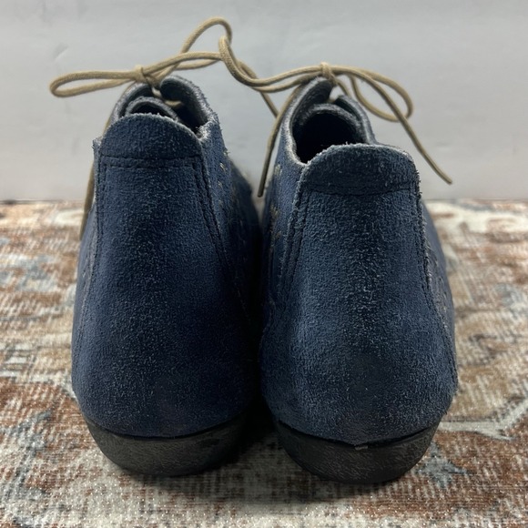 Minnetonka Boots 7.5 Blue Suede Leather Ankle Booties Moc Toe Chukka Moccassin - Picture 6 of 8